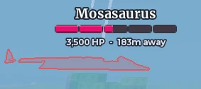 Mosasaurus event encounter with its remaining health shown